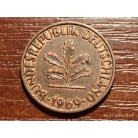 Германия 2 пфеннига 1969 J