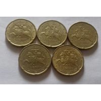 1 евро, Литва 2015 г., (5 монет по 20 ец.)