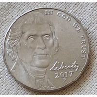 США. 5 центов 2017 года.