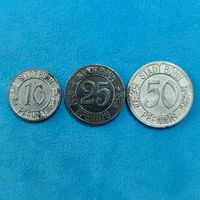 10пфенниг-25пфенниг-50пфенниг(1920г.) "Бетховен".Бонн.UNC! Одним  лотом!Распродажа!!!