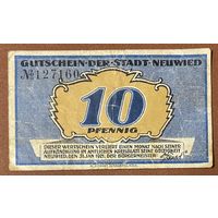 Нотгельд 10 пфеннигов 1921 год Нойвид. Веймарская республика