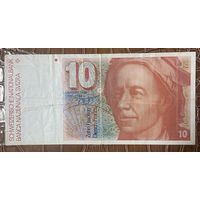 Банкнота Швейцария 10 франков 1990 год. Альберто Джакометти.