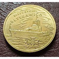 Польша 2 злотых, 2012 Польские суда - Эсминец ( Молния )   ( 2-8-5 )