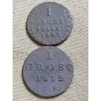 Распродажа - 1 грош 1812,1823гг.,Варшавское Герцогство,Царство Польское