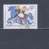 [1748] Финляндия 1981. Лошади на почтовых марках.Дети.Сказка. Одиночный выпуск.Гашеная марка.