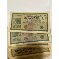 Банкнота 1000 марок 1922 год. Веймарская республика- дилерский лот - 100 штук