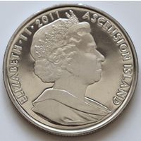 Остров Вознесения 1 крона 2011 год "Королева Елизавета II и Принц Филипп"