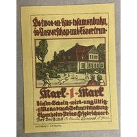 Нотгельд 1 марка Баугеноссеншафт-Айгенхайм 1921 год. Веймарская республика.