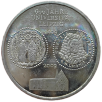 10 евро, 2009 600 лет университету в Лейпциге