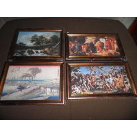 Художественная галерея репродукции 4 шт.Аннибале Карраччи,Фредерик Лейтон,Утагава Хиросигэ,Якуб ван Рейсдал в рамках и в запайке.Новое!С рубля.