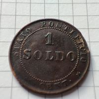 1 сольдо 1866 г.Папская область.Пий 9.