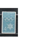 США-1960, (Мих.773),  *  ,  Спорт, Зимняя ОИ-1960   (одиночка)