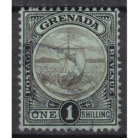 19.BrKCI. Великобритания. Колонии. Гренада. Стандарт. Георг V. Флагман Х. Колумба. 1911 г. 1 Sh. Mi.#68.