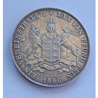 Талер Вюртемберг 1860 год