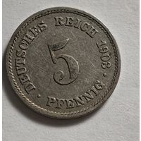 1903 год Германия 5 пфеннигов