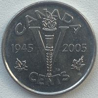 Канада 5 центов 2005 г. 60 лет победе во Второй Мировой войне