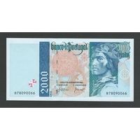 Португалия 2000 эскудо 2000 года. Тип Р-189d. Состояние UNC