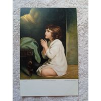 Старинная открытка. Рейнольдс. Ребёнок Самуил. Издательство Штенгель