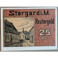 Германия 25 пфеннигов 1922 г Штаргард (Stargard) 1253.1, UNC