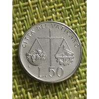 Ватикан 50 лир 1992 г.