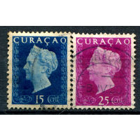 Нидерландские колонии - Кюрасао - 1948г. - королева Вильгельмина - 2 марки - гашёные. #3-WB-101-A-1