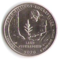 25 центов 2020 г. Парк=54 Национальный исторический парк Рокфеллера Вермонт Двор D _UNC