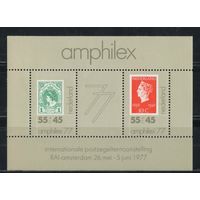 Нидерланды 1977 Международная филвыставка AMPHITEX 77 Amsterdam (II) Марка в марке Бл 16 #1101,1104**