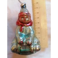 Ёлочная игрушка МАЛЬЧИК НА САНЯХ СССР 0049