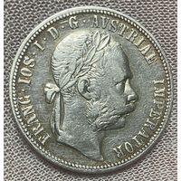 Монета 1 флорин 1887 год. Австро-Венгрия. Франц Иосиф I