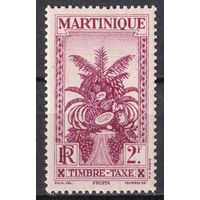 56.FrK. Франция. Колонии. Мартиника. Доплатные марки. Фрукты. 1933 г. 2 Fr.  Mi.#21.