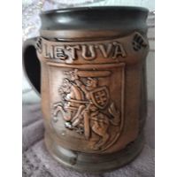 Пивной бокал "LIETUVA". Ручная работа. Объём - пинта(0,473 литра).Состояние - ОТЛИЧНО.