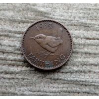 Werty71 Великобритания 1 фартинг 1939 Георг 6 Крапивник Птица