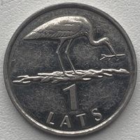 Латвия 1 лат 2001 г. Аист