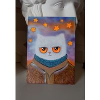 Картина Котик. На холсте, 21х15 см