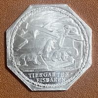 Германия Нюрнберг нотгельд 20 пфеннигов 1919 год. Зоопарк, белые медведи. жетон