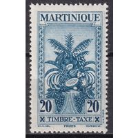 59.FrK. Франция. Колонии. Мартиника. Доплатные марки. Фрукты. 1943 г. 20C.  Mi.#24.