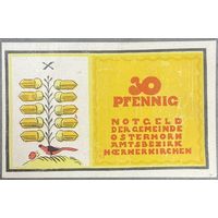 Нотгельд 30 пфеннигов 1921 год. Остерхорн. Веймарская республика