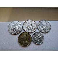 Сборный лот  Америки. Лот состоит из 5-ти монет. Монеты не чищены. 45320