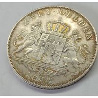 Бавария 2 гульдена 1848 год (первый год чекана)