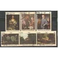Куба. Живопись в Национальном музее. 1981г. Mi#2528-33. Серия.