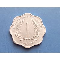 Восточные Карибы. 1 цент 1987. UNC