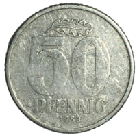 Германия - ГДР 50 пфеннигов, 1958