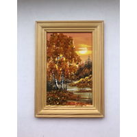 Картина, панно с янтарной крошкой