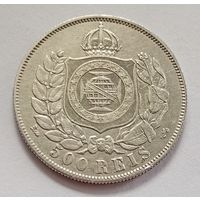 Бразилия 500 рейс 1867 год серебро