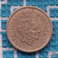 Дания 10 крон 1995 года, AU. Маргрет II. Львы. Корона.