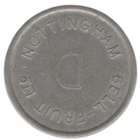 Город Ноттингем (Великобритания). 1 пенни. Токен  Bell-Fruit Ltd.