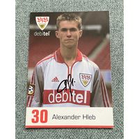 Коллекционная карточка футболист Александр Глеб в форме немецкого клуба Stuttgart 2000 год / АВТОГРАФ / с 1 РУБЛЯ