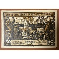 Нотгельд 50 пфеннигов 1921 год. Биттерфельд. Веймарская республика