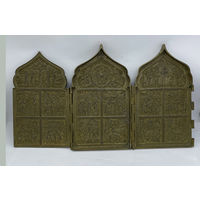 Старинный складень . Икона . конец 19-го века. Россия