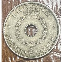 Монета. 1 крона 1938 год. Норвегия. Король Хокон VII.